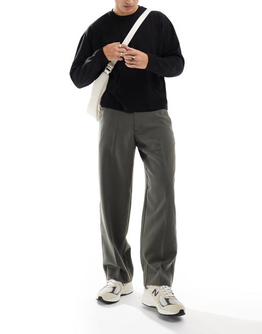 Pantalones de vestir marrones holgados de Abercrombie & Fitch