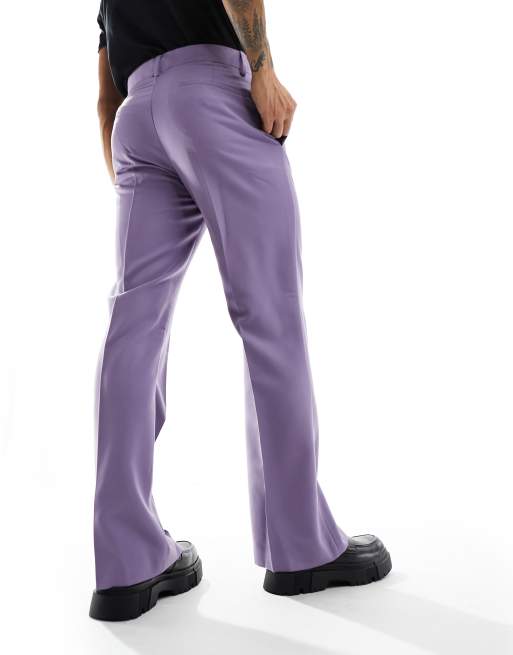 Pantalones de vestir morado polvoriento de corte acampanado de ASOS DESIGN, 3 de 5