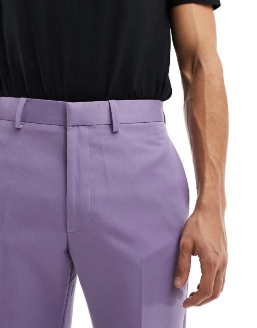 Pantalones de vestir morado polvoriento de corte acampanado de ASOS DESIGN, 4 de 5