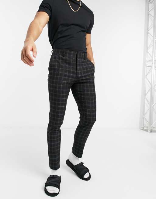 Pantalon cuadros negro hombre sale