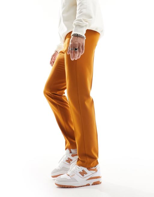 Pantalones de vestir naranja tostado de corte slim de ASOS DESIGN