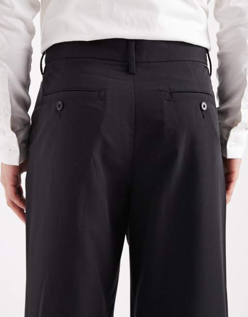 Pantalones de vestir negros de corte ancho con pinzas de Jack & Jones, 4 de 5