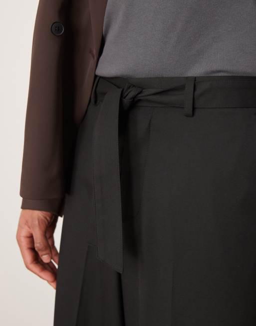 Pantalones de vestir negros de corte muy ancho con cinturón de ASOS DESIGN, 2 de 5