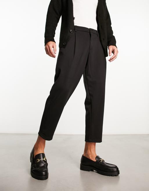Pantalones de vestir negros de corte suelto de punto de Jack & Jones Intelligence , 4 de 4