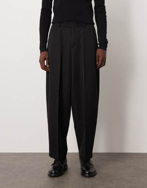 Pantalones de vestir negros de corte tapered ancho de ASOS DESIGN, 2 de 5