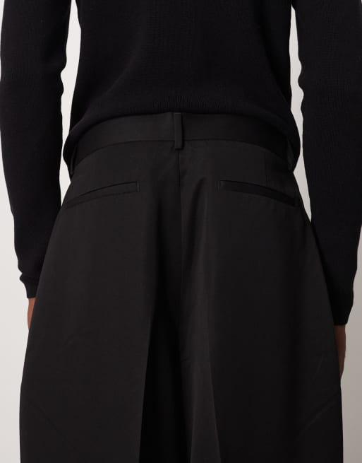 Pantalones de vestir negros de corte tapered ancho de ASOS DESIGN, 4 de 5