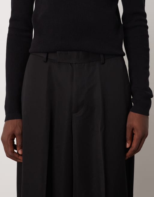 Pantalones de vestir negros de corte tapered ancho de ASOS DESIGN, 5 de 5