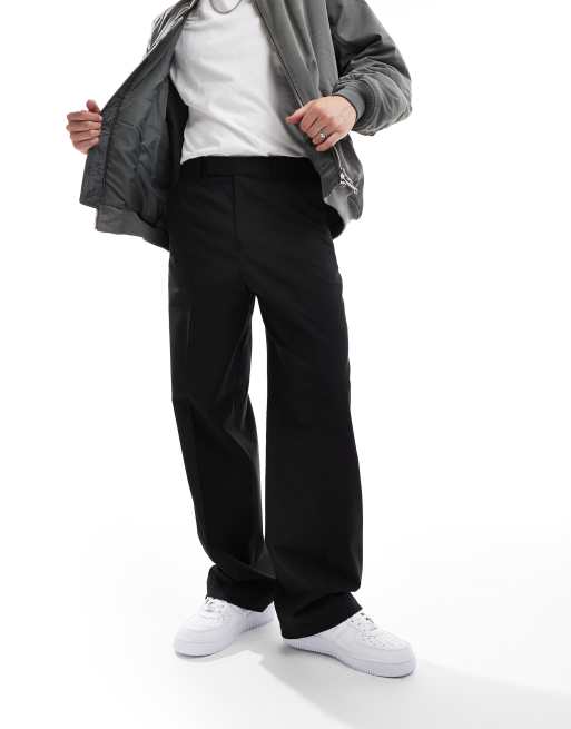 Pantalones de vestir negros de pernera ancha con cierre ajustable en el bajo de ASOS DESIGN, 5 de 5