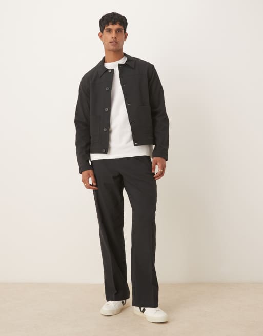 Pantalones de vestir negros de pernera ancha con cintura elástica de sirsaca de ASOS DESIGN (parte de un conjunto), 2 de 5