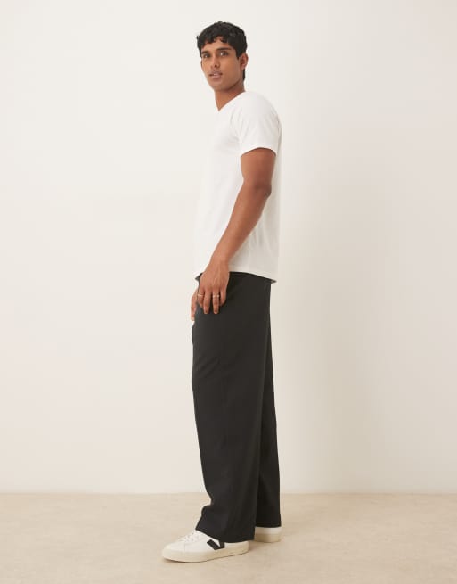 Pantalones de vestir negros de pernera ancha con cintura elástica de sirsaca de ASOS DESIGN (parte de un conjunto), 3 de 5