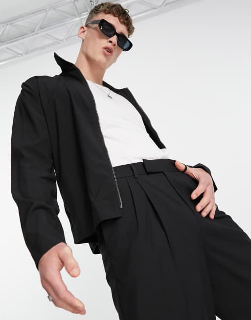 Pantalones de vestir negros de pernera ancha de ASOS DESIGN (parte de un conjunto), 3 de 4