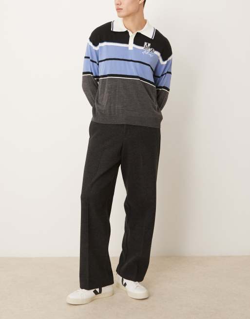 Pantalones de vestir negros de pernera ancha de tejido texturizado de ASOS DESIGN, 4 de 5