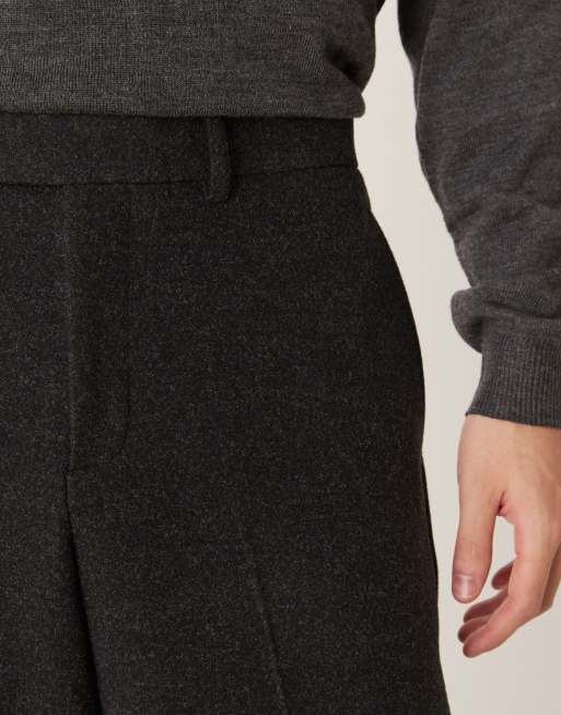 Pantalones de vestir negros de pernera ancha de tejido texturizado de ASOS DESIGN, 5 de 5