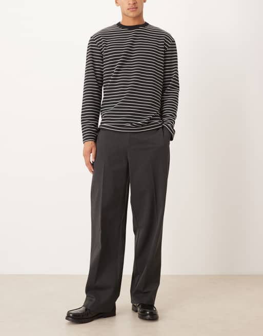Pantalones de vestir negros de pernera ancha sin cierres de ASOS DESIGN, 2 de 5