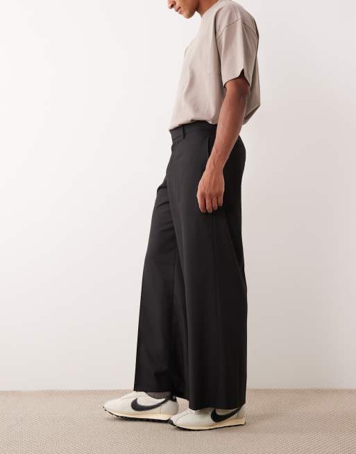 Pantalones de vestir negros de pernera suelta de jacquard de ASOS DESIGN, 3 de 5