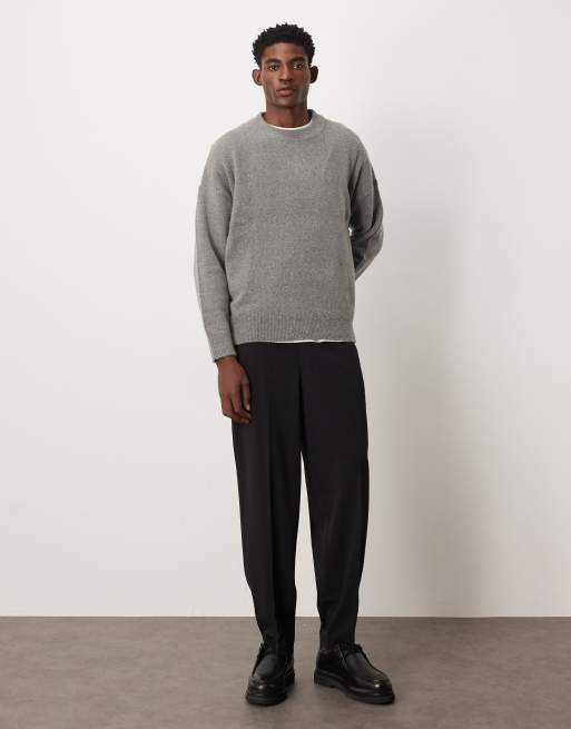 Pantalones de vestir negros sin cierres de corte tapered extragrande de ASOS DESIGN, 2 de 5