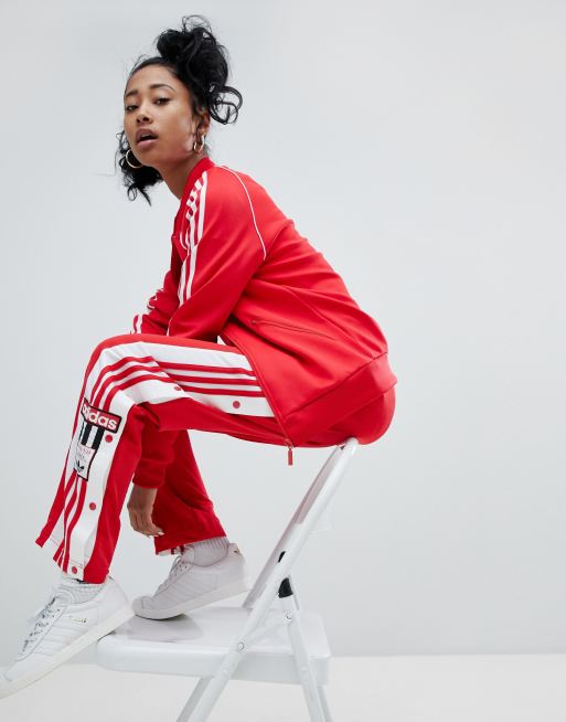 Molestia Género Detector Pantalones en rojo con botones de presión adicolor Adibreak de adidas  Originals | ASOS