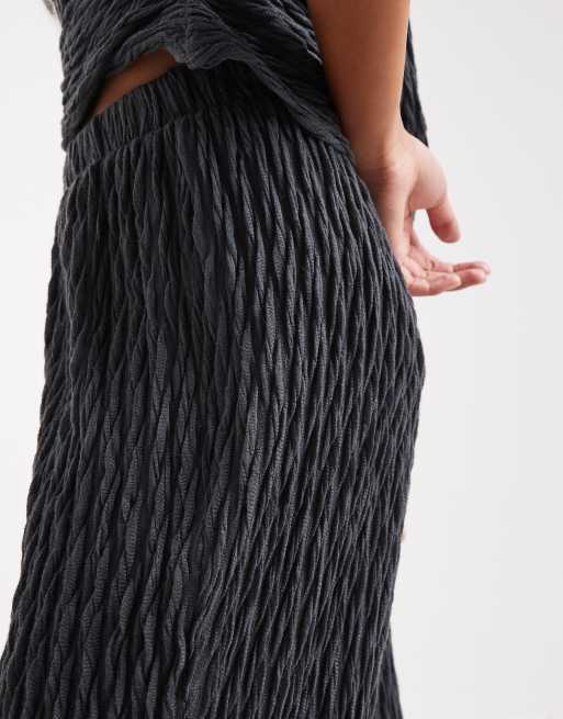 Pantalones gris asfalto de pernera ancha de punto de Vero Moda Petite (parte de un conjunto), 4 de 5