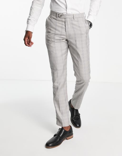 Pantalones gris claro a cuadros de Gianni Feraud
