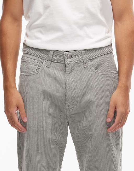 Pantalones gris claro de corte recto suelto con 5 bolsillos de pana 565 de Levi's, 4 de 5