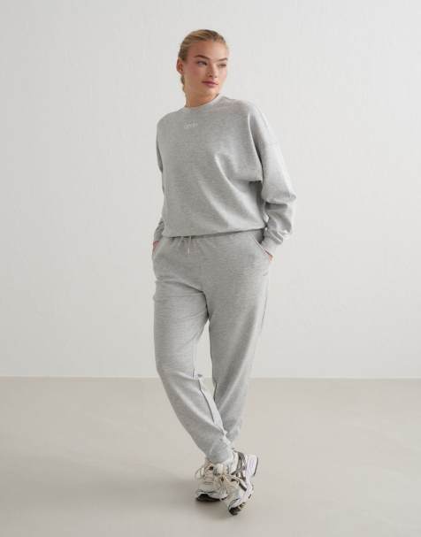 Pantalones gris claro jaspeado cómodos de pernera ancha de modal de Aim'n - view 1