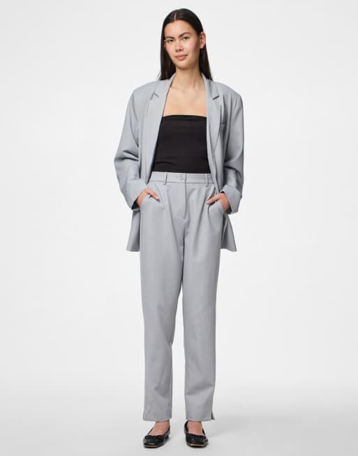 Pantalones gris claro melange de Pieces