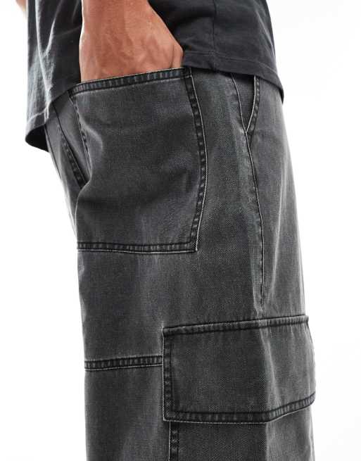 Pantalones gris desgastado holgados con bolsillos extragrandes de ASOS DESIGN, 2 de 5