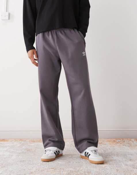 Pantalones gris estrato con bajos abiertos Trefoil Essentials de adidas Originals - view 1