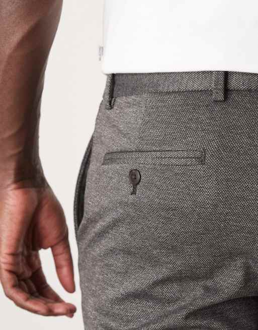 Pantalones gris oscuro de corte slim de punto liso Noah de Selected , 4 de 5