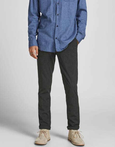 Pantalones gris oscuro de corte tapered Marco de Jack & Jones - view 1