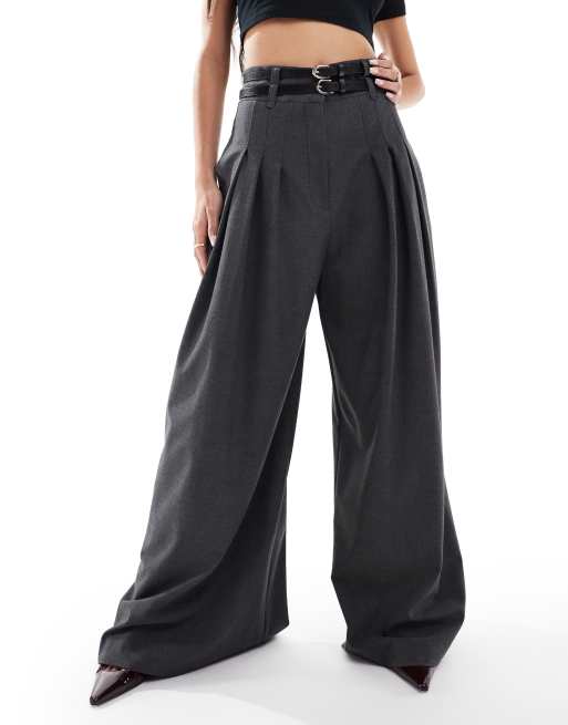 Pantalones gris oscuro de pernera ancha de River Island (parte de un conjunto), 5 de 5