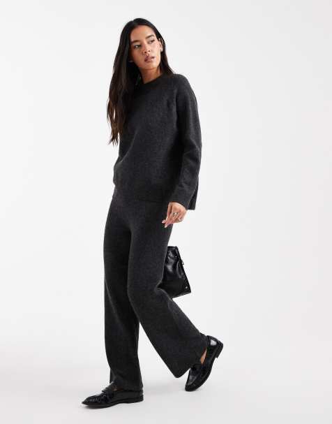 Pantalones gris oscuro de punto de New Look (parte de un conjunto) - view 1