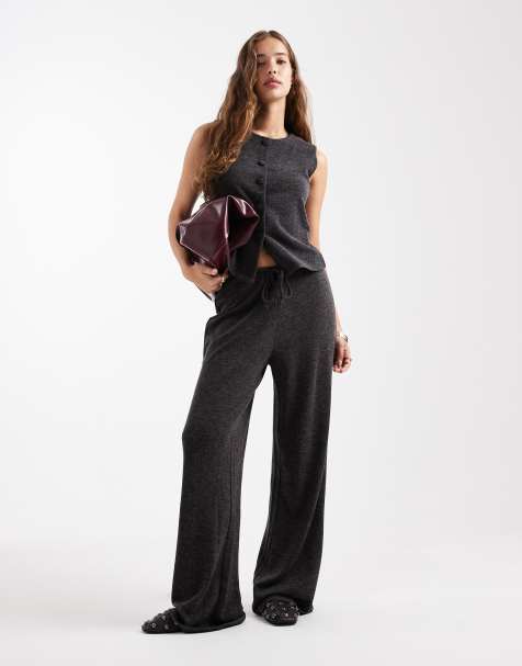 Pantalones gris oscuro de punto ligero de ONLY (parte de un conjunto) - view 1