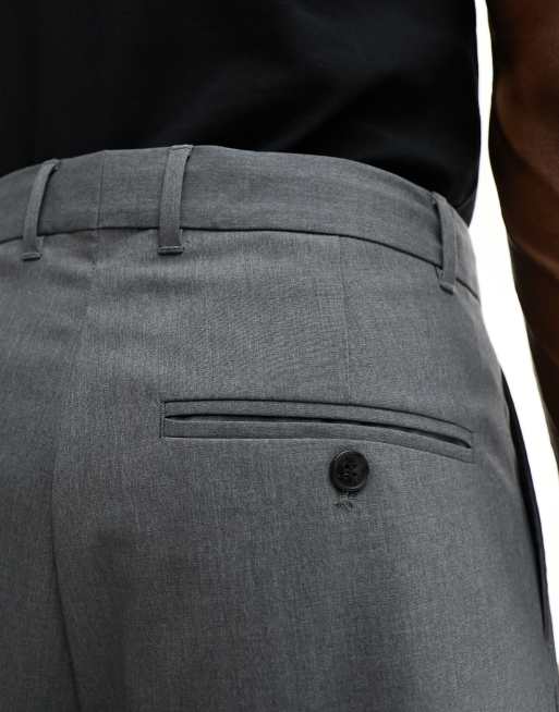 Pantalones gris oscuro jaspeado de corte sartorial suelto Uno de Weekday (parte de un conjunto), 5 de 5