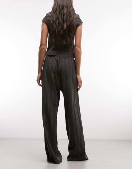 Pantalones gris oscuro sin cierres de algodón de Weekday, 5 de 5