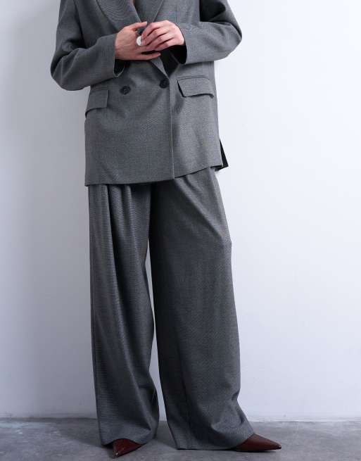 Pantalones grises anchos con pinzas de Topshop (parte de un conjunto), 4 de 5