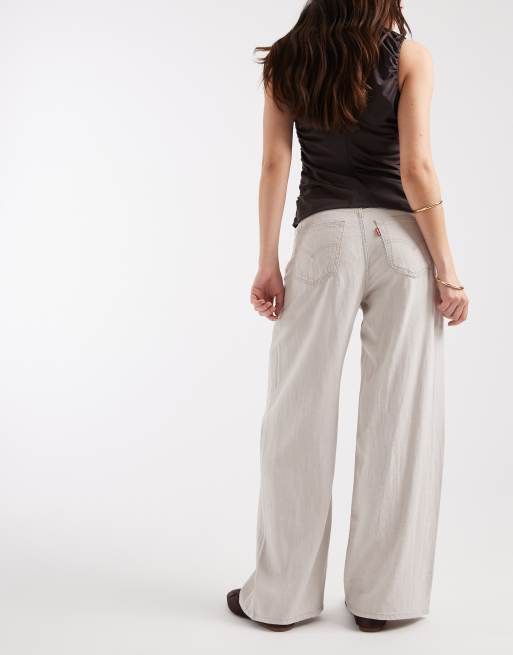 Pantalones grises de pernera ancha de lino de Levi's, 5 de 5