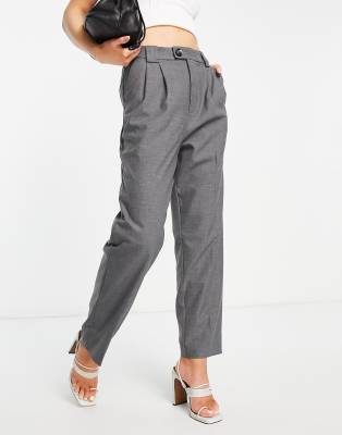 Mango straight leg tailored trousers in grey - ASOS Price Checker