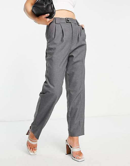 Disfraz Mansión Ejercer Pantalones grises de sastre y pernera recta de Mango | ASOS