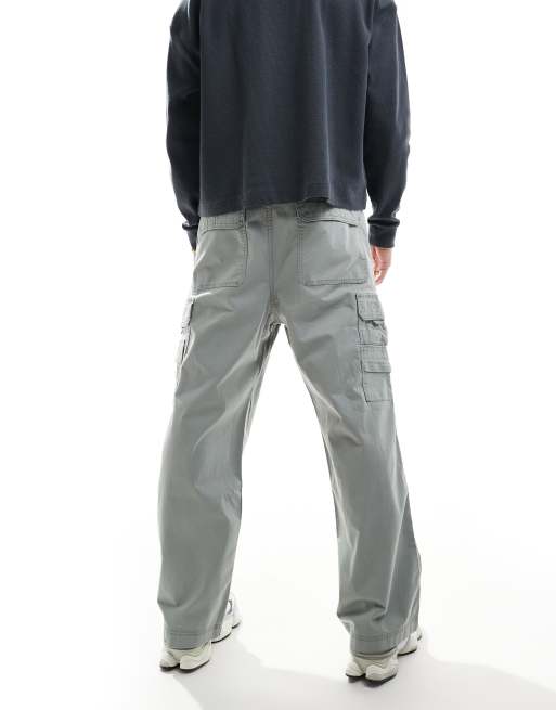 Pantalones grises holgados de estilo carpintero de Hollister, 4 de 5