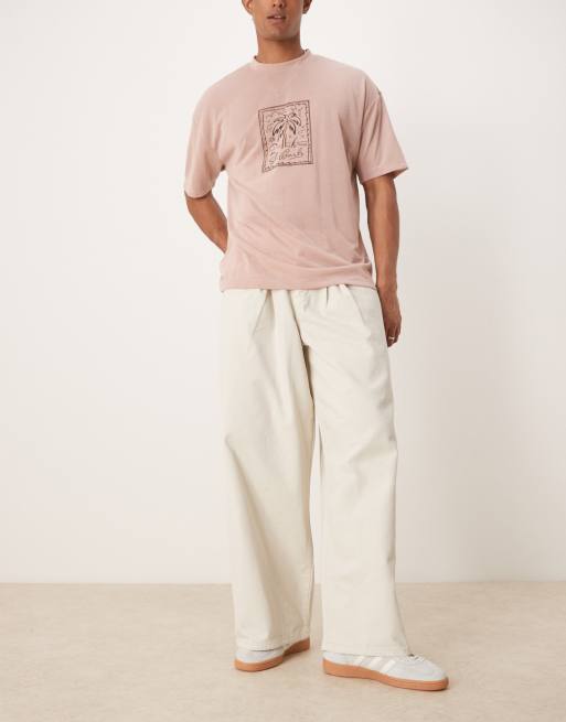 Pantalones grises muy holgados con detalle de pinza marcada de ASOS DESIGN