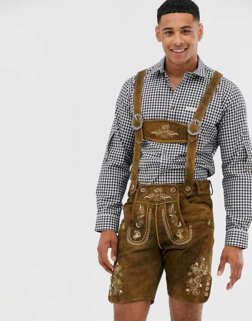 Pantalones lederhosen con tirantes de cuero auténtico de bavaria originales para Oktoberfest de | ASOS