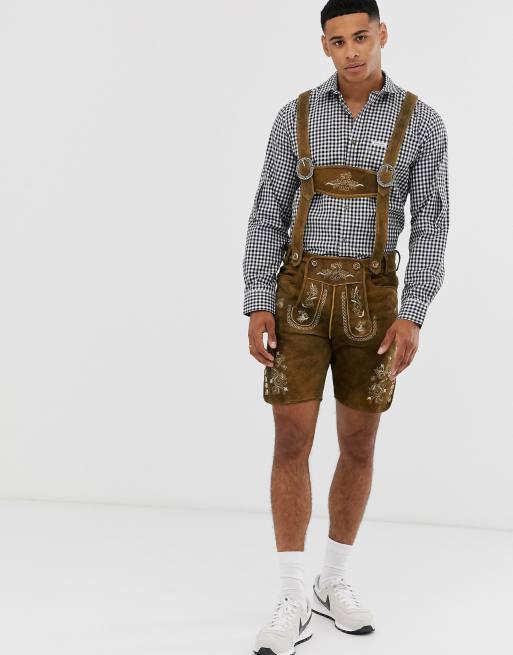 Pantalones lederhosen con tirantes de cuero auténtico de bavaria originales para Oktoberfest de | ASOS