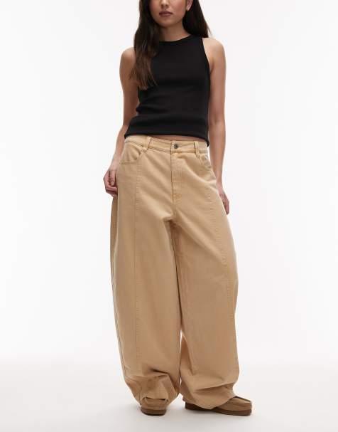 Pantalones marrón caramelo de corte barrel de ASOS DESIGN - view 1