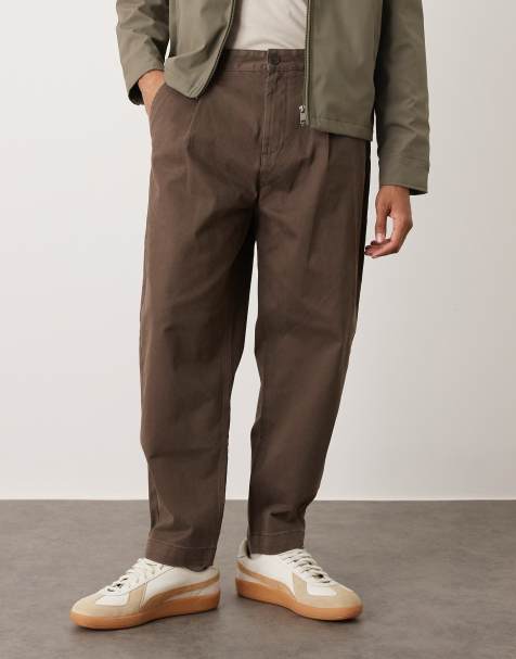 Pantalones marrón chocolate lavado con pinzas de sarga aterciopelada de Timberland - view 1