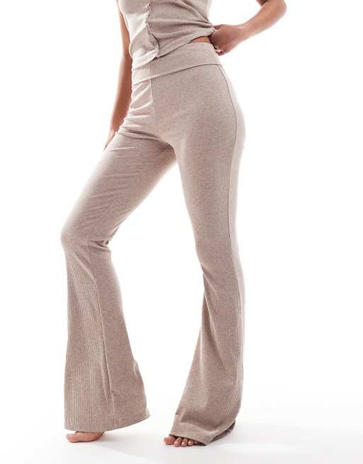 Pantalones marrón claro con cintura plegada de canalé Mix & Match de ASOS DESIGN Tall, 2 de 5