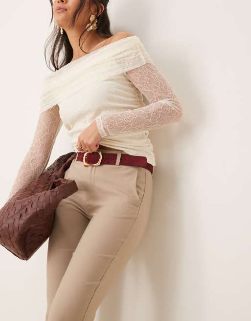 Pantalones marrón topo de corte bootcut de Gina Tricot, 2 de 5