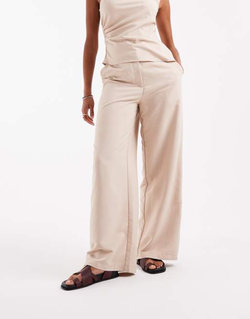 Pantalones marrón topo de pernera recta holgada de ASOS DESIGN (parte de un conjunto), 3 de 5