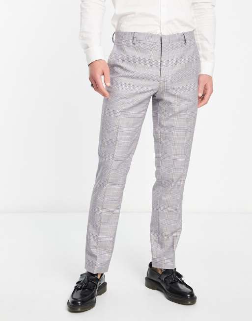 Pantalones marrones a cuadros de corte slim y botonadura simple Earlswood de Shelby & Sons