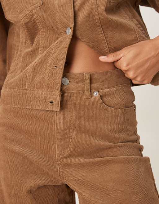 Pantalones marrones de corte ancho de pana Tokyo de JJXX, 2 de 5